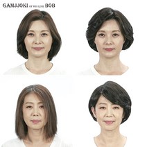 감쪽이 보브 수제 통가발 중년 여성 전체 탈모 가발, 단품, 단품