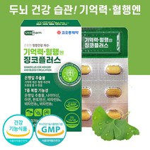 두 뇌 건강 혈행 기억력 인지력 개선 도움 징코 플러스 은행잎 추출물 비타민 B 식 약x 처 청 인증 영양 제 식품 80대 노인 실버 여성 남성 남자 부모님 효도 선물 추천