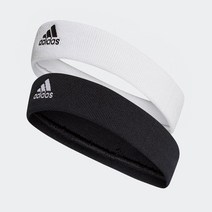 아디다스 테니스 헤어밴드 세트 2개입, 블랙 + 화이트