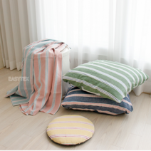 릴리패브릭 15수 워싱린넨 모네모네 스트라이프 5종, 블루ST