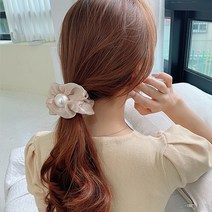 대왕 진주 곱창 머리끈 명품 곱창밴드 스크런치 슈슈 쉬폰 헤어끈 대-무