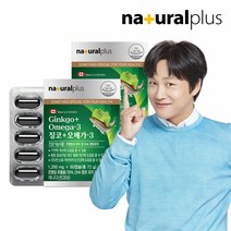 내츄럴플러스 징코 오메가3 60캡슐 2박스(4개월분) 은행잎추출물 혈행 기억력개선, 단품, 단품