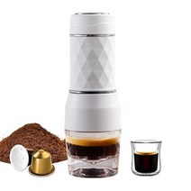 가정용커피머신 업소용커피머신 자동 에스프레소 원두 커피 머신 JASSY Tripresso 휴대용 메이커 핸드 프레스 캡슐 그라운드 브루어 여행 및 피크닉, 화이트
