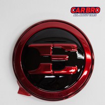 기아 스팅어 자동차 엠블럼 레터링 로고 캔디 도장 레드 블랙 카본, 스팅어 블랙 카본 엠블럼