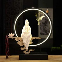 부처무드등 관음보살불상 중국식 가정용 실내, (도자기+램프그림전체세트무료향2종