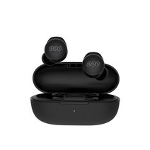 QCY 무선 블루투스이어폰+3D 스티커, 블랙, t17app