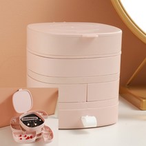 히뚜상점 반자동 4단 액세서리 보석함 핑크 주얼리박스제작 악세사리함 쥬얼리쇼케이스 고급보석함 쥬얼리박스 미니소품 주얼리함 원목진열대 보석케이스
