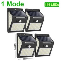 Goodland-228 144 LED 태양광 야외 램프 모션 센서 포함 스포트라이트 정원 장식, 4 pcs-144LEDs-1 Mode|CHINA