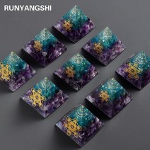 오르고나이트 에너지 차크라 피라미드 크리스탈 선물용 230818L9, 피라미드차크라, 5x5cm/80g