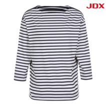 JDX 여성 2도 스트라이프 보트넥 티셔츠 X2SSTLW57DN