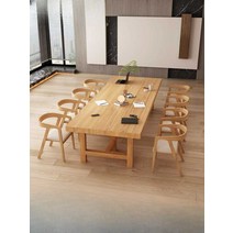 원목테이블 대형 거실 회의 테이블, 200x80x75 판두께 5CM