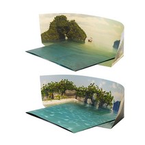 Bakku Backgrounds 트로피컬 비치 / 아일랜드 접이식 디오라마 레고와 호환 양면 배경은 돈의 두 배 아이들의 상상력과 스톱 모션 영화에 적합합니다