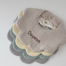 기저귀파우치 은화 아기 영유아 신생아 플라워 자수턱받이 _777EA, 베이지