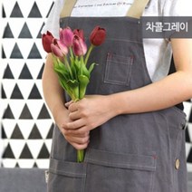 3색 바리스타시험앞치마 끈없는앞치마 대장금앞치마 옆단추앞치마 승무원앞치마, 차콜그레이