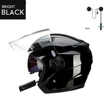 쇼에이 오픈페이스 티티앤코 헬멧 오토바이 듀얼 렌즈 하프 블루투스 호환 남여 전기 자동차 자전거 스쿠터 헬멧 모터바이크 모토, XL, BT helmet 2