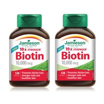 자미에슨 비오틴 Jamieson Biotin 10000mcg 120정, 164g, 2병