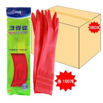 크린랲 다용도 (특대) 빨강 100개 한박스 고무장갑