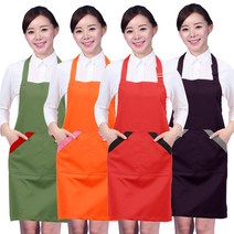 레뷰가운 LA26 앞치마식당 업소 복지센터 큰주머니 목조절 카페 앞치마, LA26_오렌지