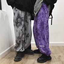 슬린더 타이다이 패턴 밴딩 조거팬츠