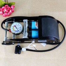 미니에어펌프 고압 페달식공기충전 통오토 차량운행 전동차 오토바이 자동차 가정용 미니 휴대용삼각대 답식 펌프, T07-미니 일자통 기압표첨부 블