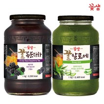 꽃샘 꿀 복분자차 1KG +꿀 알로에차 1KG (과일청)