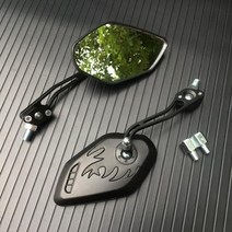 10mm 오토바이 백미러 스쿠터 디지털 자전거 오토바이 백미러 후면 볼록 거울 2 개쌍, 1-검은색