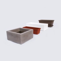 니콜리 베란다 텃밭 사각 화분 모음 미니 옥상 플라스틱 홈가드닝 분갈이 상자, 발코니 직사각 브라운 - 소
