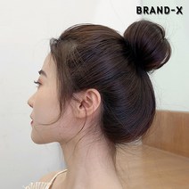 [브랜드엑스] 풍성한 똥머리 번헤어 당고머리 부분가발, Light Brown, 색상:Light Brown