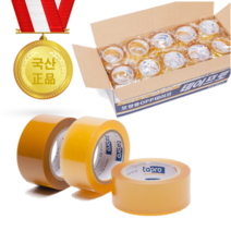 테이프로 겨울용 냉동용 사계절용 초강력 러버(라바) OPP박스테이프 40M 황색 1박스 50개입