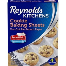 Reynolds Kitchens 쿠키 베이킹 시트 재단 완료된 양피지 25장 4팩 총 100장, Pack of 4