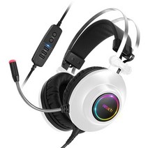ABKO HACKER N550 ENC 가상 7.1 RGB 진동 노이즈 캔슬링 마이크 3D 초경량 헤드셋 화이트