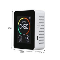 분석 장비 측정기 계측기 CO2 스마트 센서 미터 이산화탄소 검출기 다기능 온 습도계 습도 가스 분석기 디지털 공기 품질 Monito, 02 White