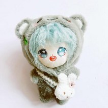 무속성솜인형 무속성인형 아이돌인형 도착 아이돌 인형 복장 귀여운 회색 부드러운 플러시 코알라 바디 수트 작은 가방 모피 의류 인형 드레스 7, 2pc 인형 없음, 20cm