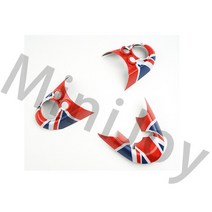 차량셀프도색 자동차보수 탄소 섬유 패턴 스티어링 휠 버튼 커버 스티커 인테리어 미니 쿠퍼 S JCW F60 F55, 10 Union Jack B