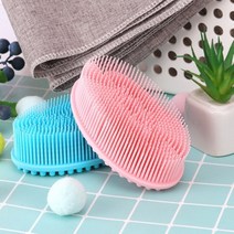 실리콘 샤워 브러쉬 연한 피부 자극없는 목욕솔, 블루