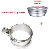 Breville 커피 머신용 바텀리스 포타필터 거치대 헤드 브레빌 BES990 용 58mm 2 귀, 01 For Breville BES990, 02 58mm 2 Cup Basket