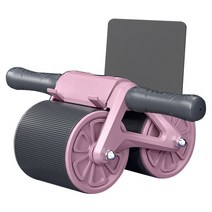Neirny AB 슬라이드 리바운드 무소음 논슬립 파워휠 에이비 홈트레이닝 롤아웃 복근코어 운동기구 ab휠 롤러 다이어트+무릎패드, 핑크