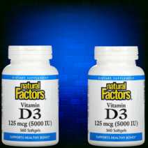비타민d3 Natural Factors 비타민D3 125mcg(5OOOIU + 아마씨오일 비타민D-3 소프트젤 [36O정*2병]