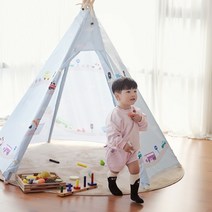 루카텐트 유아동 인디언 놀이 텐트 + LED 등 세트, 리틀져니