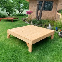 미엔우드 야외 원목 평상 실내 원목 테이블 데크 정자 DIY 조립식 무도색 595x595, 튼튼평상, 중형(1450mm)