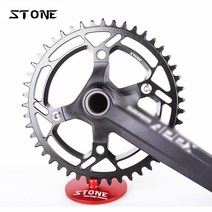 크랭크 암 구동계 브라켓 스프라켓 Stone 7075 circle chainring 110mm bcd110 4 arm for apex road bike 접이식 자전거 좁은 체인, 56t 블랙