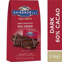 기라델리 초콜릿 스퀘어 다크 5.25 oz(149.1g) 6팩 Ghirardelli Chocolate Squares Dark, 149g