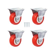 적색 PVC 캐스터 고중량 바퀴 고정 회전 브레이크, B-01 2인치 / 고정형(4개입)