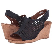 락포트 Briah 가죽 여자여름샌들힐 웨지 슬리퍼힐 7센치 네이비