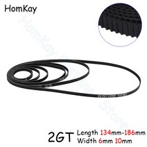 컨베이어벨트 롤테이너 체인블럭 2GT 동기 타이밍 벨트 2M 고무 폐쇄 피치 2mm 길이 134mm 136 140 146 150 154 158 160 172 180 186mm 너비, [01] 6mm, [01] 1Pc, [01] 134mm, 1개