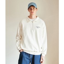 FLUKE 서플라이 하프집업 맨투맨 티셔츠 화이트 FZT1019