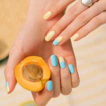 3+1 젤팡 감성 젤네일스티커 자개 파스텔 네일 스트립, 24.블루 레몬에이드 네일