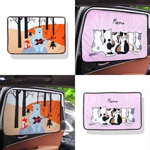 콩샵 2019티구안 햇빛가리개 자석 테라피 선쉐이드 프렌즈캣 햇빛차단 차량용 카커튼 앞유리 뒷유리 블라인드 커튼 창문가리개 유리가림, 테라피선쉐이드 프렌즈캣