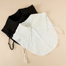 면 프릴 빅 페이크 카라 이너셔츠 넥케이프 이너카라 레이어드 목만있는 넥카라 빅카라 레이어드카라