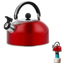 은주전자 2.5l 스테인레스 스틸 휘파람 주전자 물 끓는 주전자 홈 오피스 레스토랑에, 빨간색